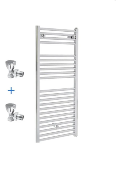 ECA 40/110 Düz Krom Havlupan ve 2 Adet Krom Vana