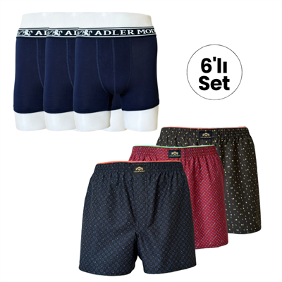 Boxer 6lı Set Pamuk & Poplin Karışık