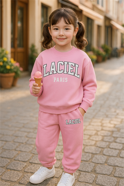 Pembe Baskılı Eşofman Takım