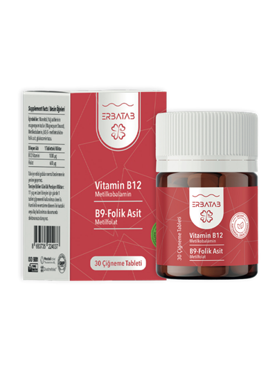Erbatab Vitamin B12- Folik Asit B9-Metilkobalamin- Metilfolat