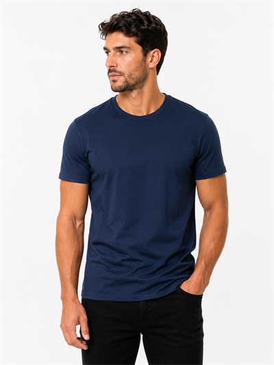 RB Lacivert Bisiklet Yaka T-shirt
