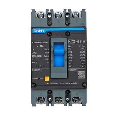 Chint 3 X 63 Amper 25 kA Sabit Termik Manyetik Kompakt Şalter - 205889