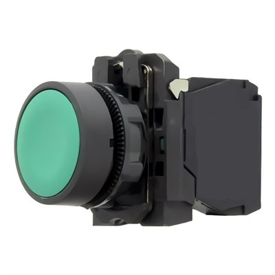 Chint 22 mm 1NK Yeşil Düz Yaylı Buton - 500523