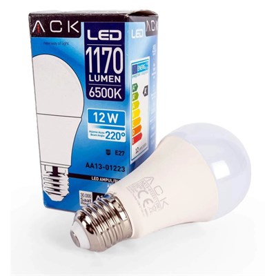 ACK 12 W Led A60 Ampul - Beyaz Işık (6500K) - E27 - AA13-01223