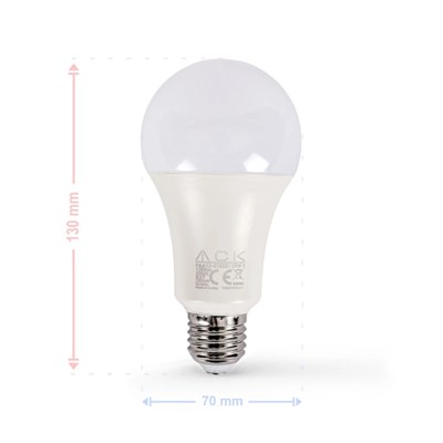 ACK 15 W Led A60 Ampul - Gün Işığı (3000K) - E27 - AA13-01520