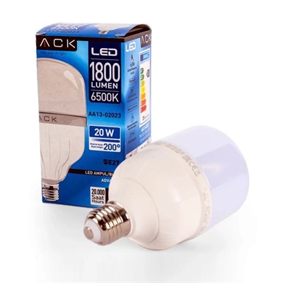 ACK 20 W Led Torch Ampul - Beyaz Işık (6500K) - E27 - AA13-02023