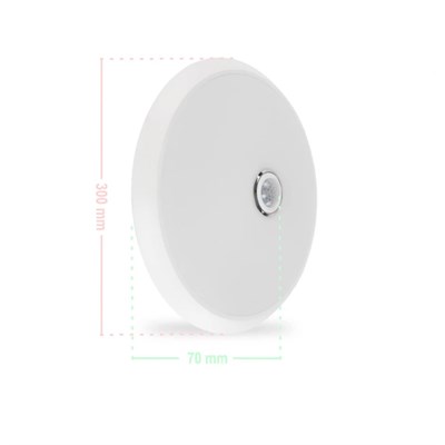 ACK 18 W Sensörlü Led Tavan Armatürü - Beyaz Işık (6500K) - PC Gövde - Acil Kitli - AC18-00130