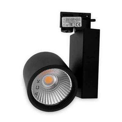 ACK 30 W COB Led Ray Spot - Gün Işığı (3000K) - Siyah Kasa - Monofaze - AD30-04001