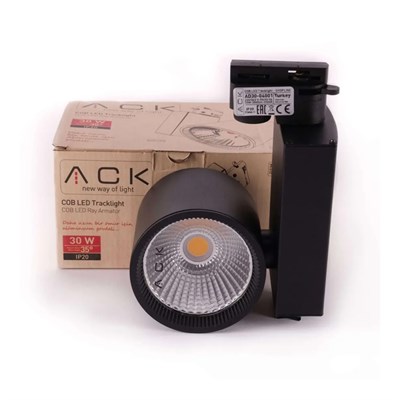 ACK 30 W COB Led Ray Spot - Gün Işığı (3000K) - Siyah Kasa - Monofaze - AD30-04001
