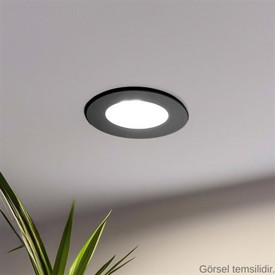 YCL 18 W Led Panel - Beyaz Işık (6500K) - Siyah Kasa - Yuvarlak - Sıva Altı - ALP-1218B