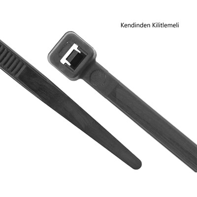 Çetsan 3,6 X 370 mm Standart Kablo Bağı Plastik Cırt Kelepçe - Siyah - CB.03637S