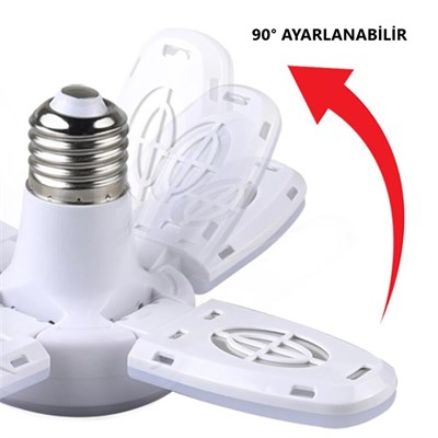 CATA 30 W 4 Kollu Katlanır Yonca Led Ampul - Beyaz Işık (6500K) - E27 - CT-1151B