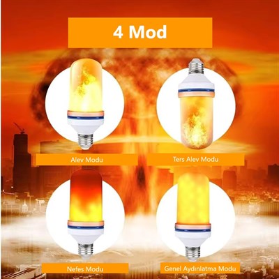 CATA 5 W Alev Efektli Led Ampul - 4 Modlu - E27 - CT-4059
