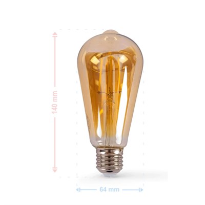 CATA 8 W ST64 Flamanlı Rustik Led Ampul - Amber Işık - E27 - CT-4290