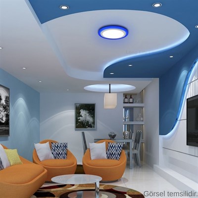 CATA 3 W + 3 W Led Panel - Beyaz Işık + Mavi Işık - Beyaz Kasa - Yuvarlak - Sıva Altı - CT-5150B