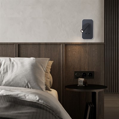 CATA 13 W Tuvalu Led Yatak Başı Aplik - Gün Işığı (3000K) - Siyah - CT-5253S