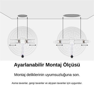 CATA 25 W Ayarlanabilir Backlight Led Panel - Beyaz Işık (6500K) - Yuvarlak - Sıva Altı - CT-5662B