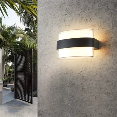 CATA 12 W Gozo İki Yönlü Led Duvar Aplik - Gün Işığı (3000K) - Siyah - IP54 - CT-7044