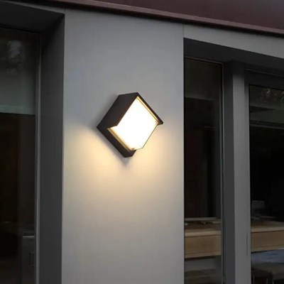 CATA 15 W Dominik Kare Led Duvar Aplik - Gün Işığı (3000K) - Siyah - IP54 - CT-7074