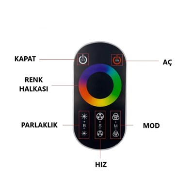 CATA 288 W 24 Amper Dokunmatik RGB Led Kumandası - CT-9116