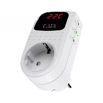 CATA 4000 W Akım Korumalı Dijital Topraklı Priz Regülatörü - Beyaz - CT-9187