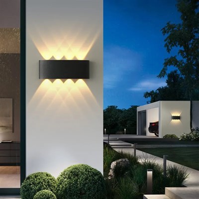 Forlife 16 W Kapri İki Yönlü Led Duvar Aplik - Gün Işığı (3000K)  - Siyah - IP54 - FL-1750