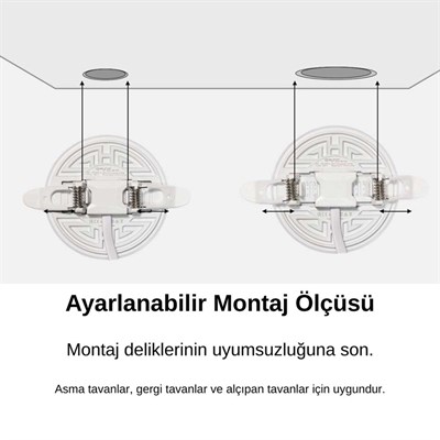 Dünya Led 9 W Ayarlanabilir Backlight Led Panel - Gün Işığı (3000K) - Yuvarlak - Sıva Altı - HS060-G
