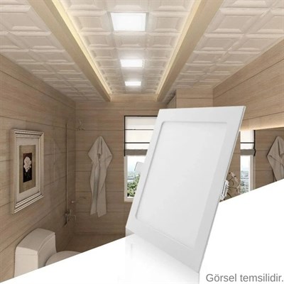 Helios 24 W Led Panel - Beyaz Işık (6500K) - Beyaz Kasa - Kare - Sıva Altı - HS1015B
