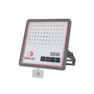 Dünya Led 50 W Sensörlü SMD Led Projektör - Beyaz Işık (6500K) - IP65 - HS744-B