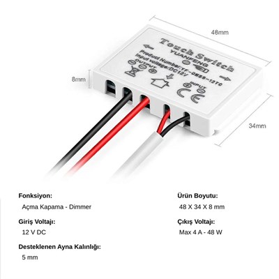 Hightek Dokunmatik Ayna Arkası Sensör - HT-3235
