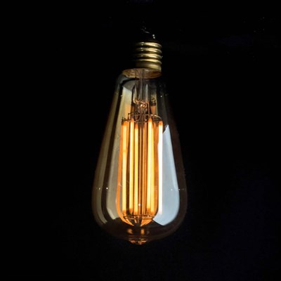 K2 6 W ST64 Flamanlı Rustik Led Ampul - Amber Işık - E27 - KES605