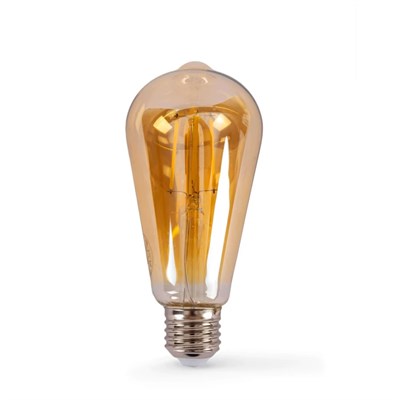 K2 6 W ST64 Flamanlı Rustik Led Ampul - Amber Işık - E27 - KES605