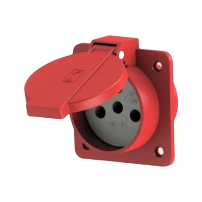 Nead 3 X 25 Amper Trifaze Kapaklı Makine Prizi - 380 Volt - Kırmızı - N1005-MP