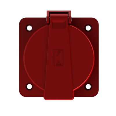 Nead 3 X 25 Amper Trifaze Kapaklı Makine Prizi - 380 Volt - Kırmızı - N1005-MP