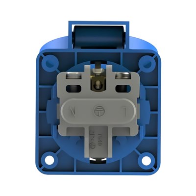 Nead 1 X 16 Amper Monofaze Kapaklı Pano Prizi - 220 Volt - Mavi -  N2001