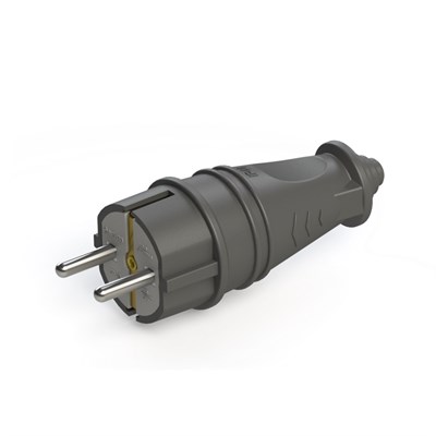 Nead Kauçuk 1 X 16 Amper Monofaze Erkek Fiş - 220 Volt - Siyah - N4001