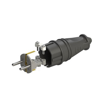 Nead Kauçuk 1 X 16 Amper Monofaze Erkek Fiş - 220 Volt - Siyah - N4001