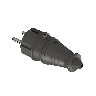 Nead Kauçuk 1 X 16 Amper Monofaze Erkek Fiş - 220 Volt - Siyah - N4001