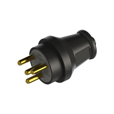 Nead Kauçuk 3 X 25 Amper Trifaze Erkek Fiş - 380 Volt - Siyah - N4005