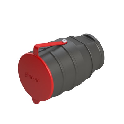 Nead Kauçuk 3 X 25 Amper Trifaze Kapaklı Seyyar Priz - 380 Volt - Siyah - N4006