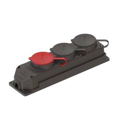 Nead Kauçuk 1 Trifaze 2 Monofaze Üçlü Grup Priz - Siyah - N4010
