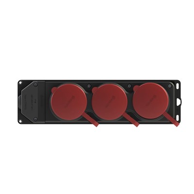 Nead Kauçuk 3 X 25 Amper Trifaze Üçlü Grup Priz - 380 Volt - Siyah - N4012