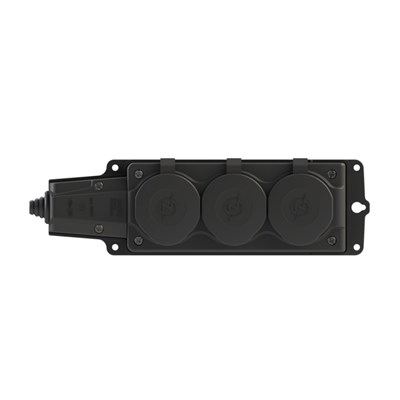 Nead Kauçuk 1 X 16 Amper Monofaze Üçlü Grup Priz - 220 Volt - Siyah - N4103