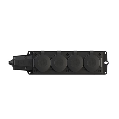 Nead Kauçuk 1 X 16 Amper Monofaze Dörtlü Grup Priz - 220 Volt - Siyah - N4104