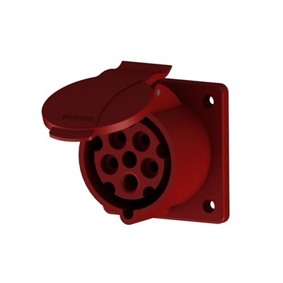 Nead 5 X 16 Amper Trifaze Kapaklı Makine Prizi - 380 Volt - Kırmızı - N5163-MP