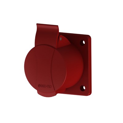 Nead 5 X 32 Amper Trifaze Kapaklı Makine Prizi - 380 Volt - Kırmızı - N5323-MP
