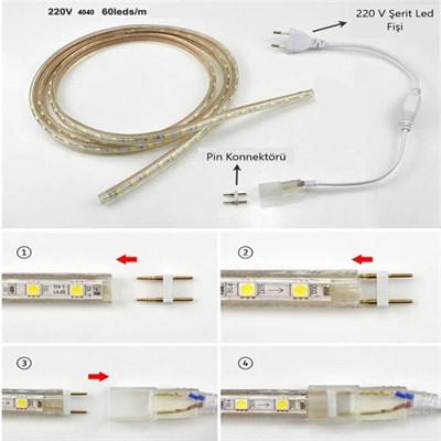 YCL Powerline Hortum Şerit Led - Mavi Işık - 60 Led - 220 V - Dış Mekan - PLD-4040M