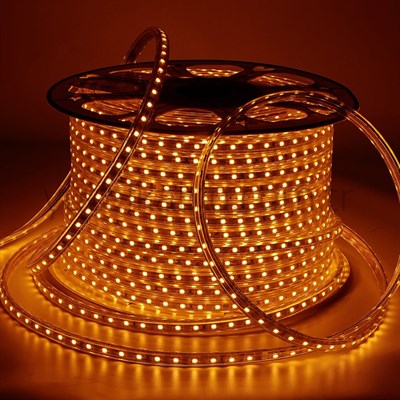 Schuar Trafosuz Şerit Led - Amber Işık - 120 Led - 220 V - Dış Mekan - SC-1041-A