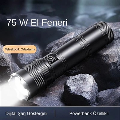 YCL 75 W Şarjlı El Feneri - 6 Modlu - Powerbank Özellikli - YIS-250