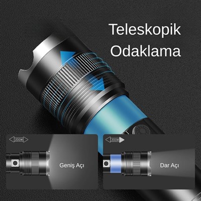 YCL 75 W Şarjlı El Feneri - 6 Modlu - Powerbank Özellikli - YIS-250